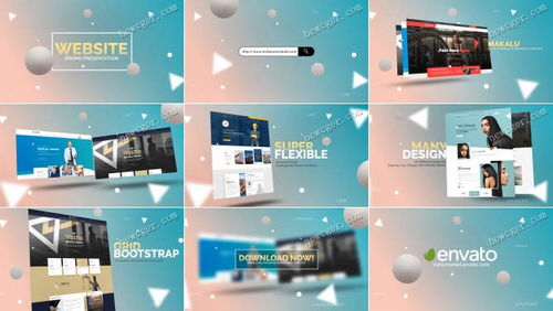 清爽的網(wǎng)頁設(shè)計或網(wǎng)站開發(fā)宣傳樣機ae源文件